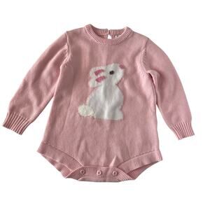 Girlhood pink bunny sweater romper